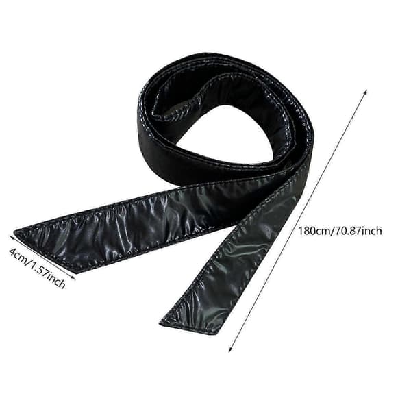 Vintervadderad dunjacka för damer Ersättningsbälte Girdle Lady 180 cm midjeband Glossy Black