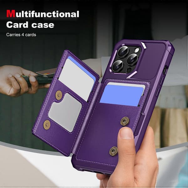 Horisontellt Flip Kortfack Läder Telefonfodral For iPhone 14 Pro Max