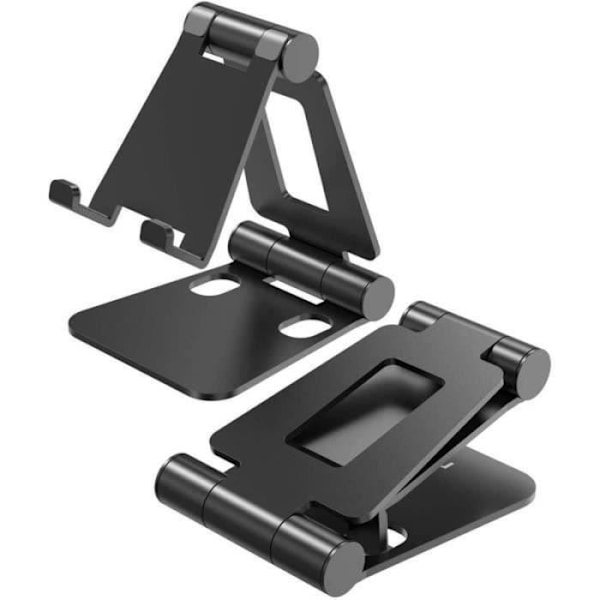 WF15053-Skrivebordstelefonholder, bærbar bordtelefonholder, universell justerbar bordtelefonholder i aluminium, svart