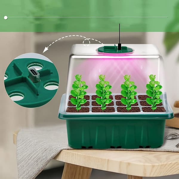 Dyrkningsstation med LED-belysning og justerbart låg – 6-pak