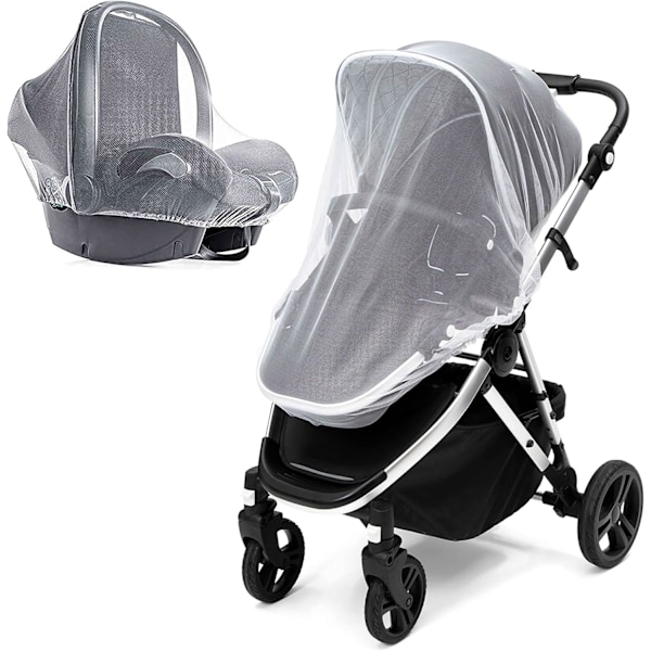 2-pack Universal Mosquito Net - Baby Stroller Net Washable Fine Mesh Insect Screen with Elastic Edge