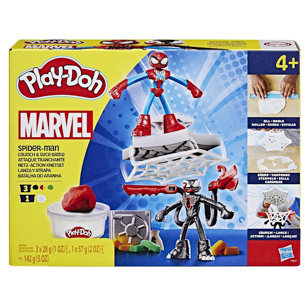 Play-Doh Marvel Spiderman Launch & Slice -leikkisetti, monivärinen Multifärg multicolor