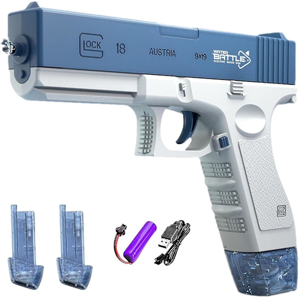 Vandpistol, rosa vandpistol, elektriske vandpistoler til voksne, vandpistoler til børn, batteridrevet vandpistol til vandkamp blå 2 blue