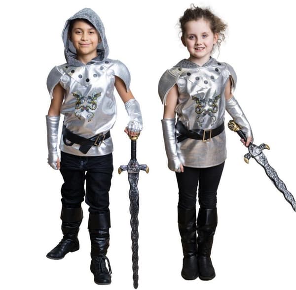 Drakkrigare Kostume Børn Sølv Silver 128