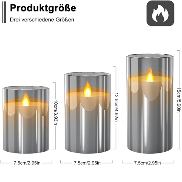 LED-ljusset, 2 st, flamlösa pelarljus, ljus, pelarljus