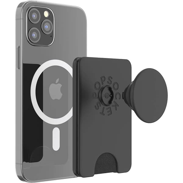 Hot tilbud til lav pris! PopSockets PopWallet+ til Magsafe med Greb Sort-Glad 50