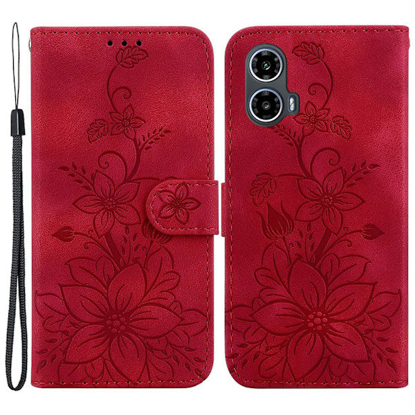 Mobiltelefonfodral för Motorola Moto G24 4G/G04 4G - Blommigt Tryckt Stativfodral Plånbok