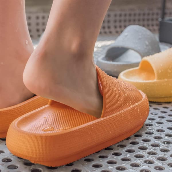 Orange unisex badeværelseshjemmesko, skridsikre hjemmesko