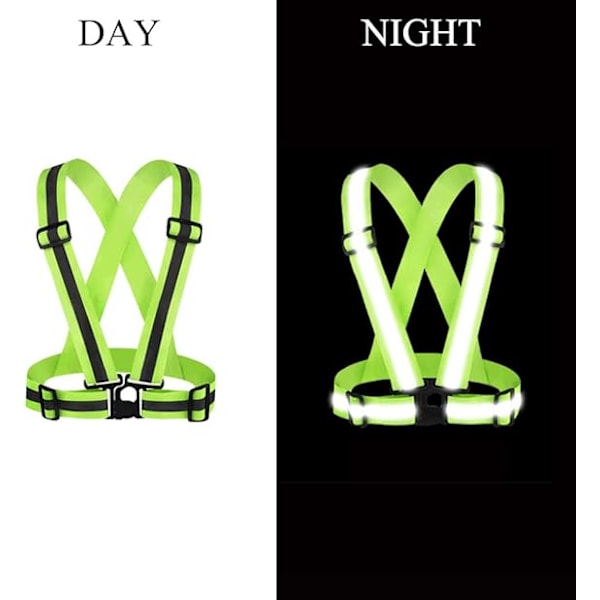 1-pack Reflexväst Justerbar Säkerhet Hi Vis Hög Synlighet Sportutrustning för Utomhus Nattlöpning Cykling Vandring Cykling