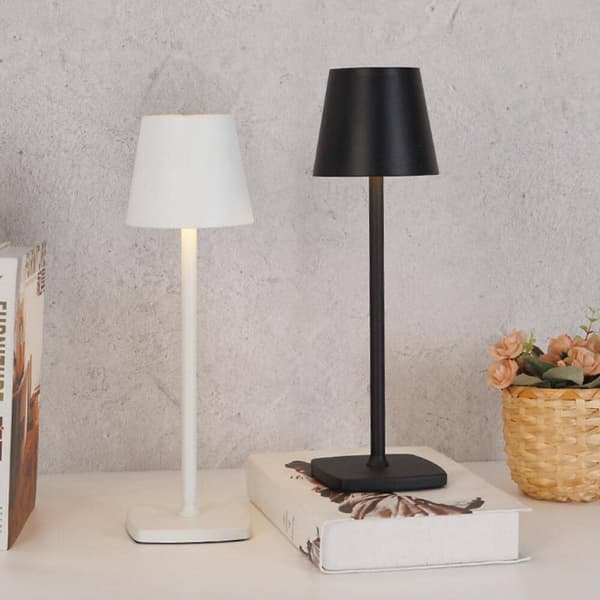 LED-bordlampe med berøring og oppladbar funksjon Vit 400