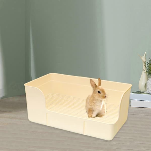 Kanintoalett, rektangulær, tilbehør for dyrebaderom Beige