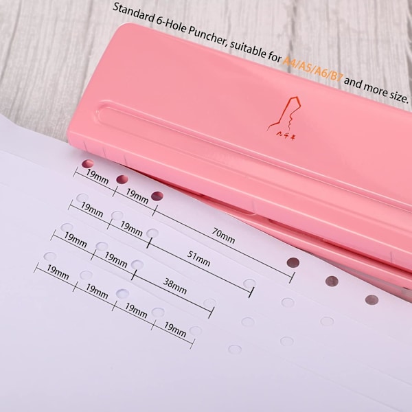 6-huls skrivebordshul, a5 ringbind hul hul justerbar afstand organizer ringbind