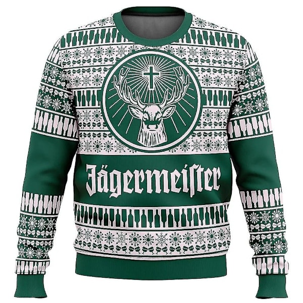 Jagermeister Stygg Julegenser Herre 3D Sweatshirt Topper 3 3 3 L