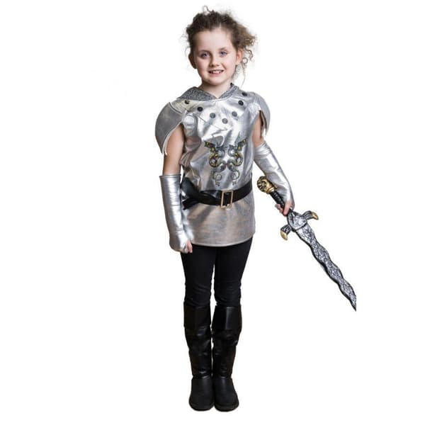 Drakkrigare Maskeraddräkt Barn Silver Silver 116