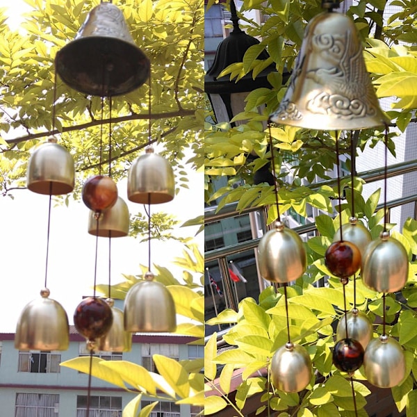 Metallisk Carillon for Utendørs/Innendørs Klokke Carillon Dekorasjon 56 cm