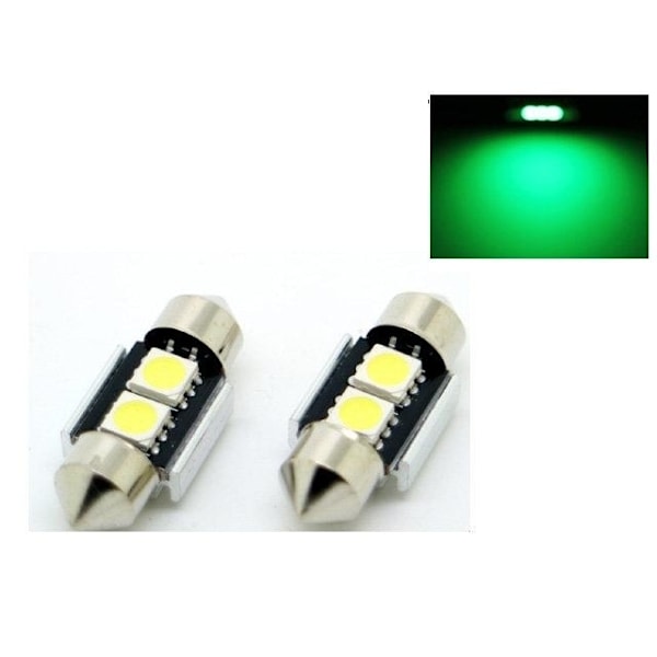6 kpl C5W Canbus 31mm Vihreä Led polttimot SV8.5 2 kpl Gree
