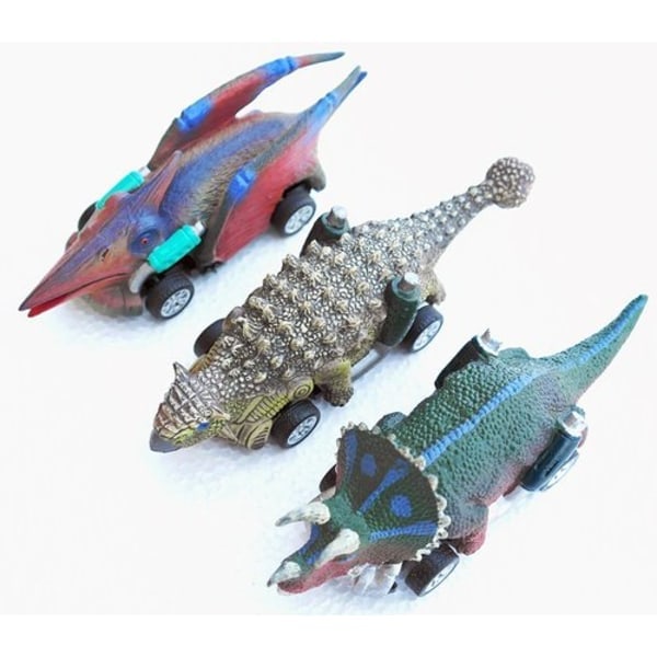 Dinosauriebilar med Dragfunktion (3 st) - Paket B -