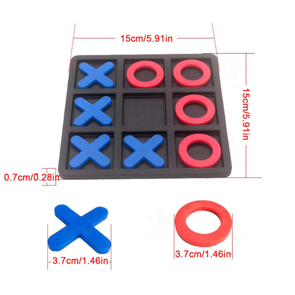 Kryds og Bolle Barn- og Indendørs Spil Brætspil Tic Tac Toe Noughts Legetøj Gaver