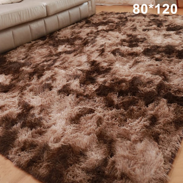 Stue Tæppe Soveværelse Sengemåtte Enkel Moderne Husholdningsgulvmåtte Blød Flerzone Anvendelsesfilt Kaffe Coffee 80cm*120cm