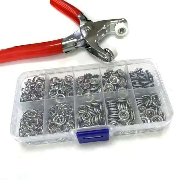 Trykknapper i Zinklegering 100 stk 9,5 mm Sølv Silver silver
