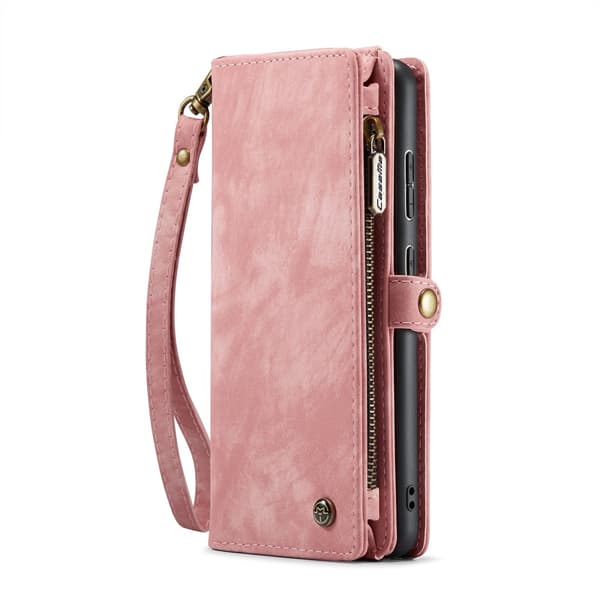 Multi-Slot 2-i-1 Plånboksfodral Kompatibelt med Galaxy S25 Rosa