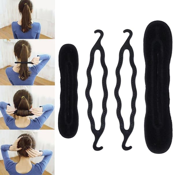 Håraccessoarer, hårstylingset, flätverktyg, svart G