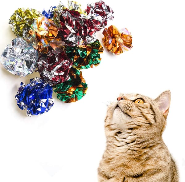 6 cm Raslende Bolde til Kat, Farverige Mylar Bolde til Husdyrkatte (12