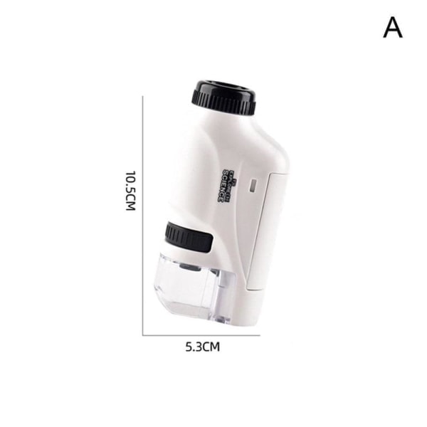 Portable Microscope for Kids Pocket Microscope Science Toys Educational White Microscope One-Size