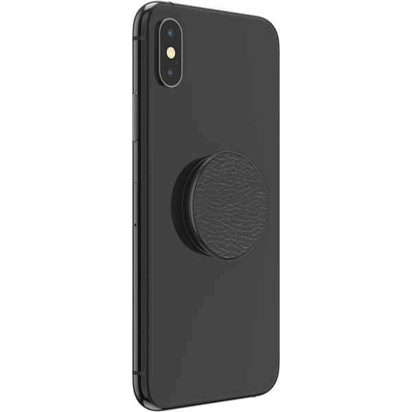 POPSOCKETS Pebbled Vegan Leather Musta Irrotettava Pito ja Teline Premium