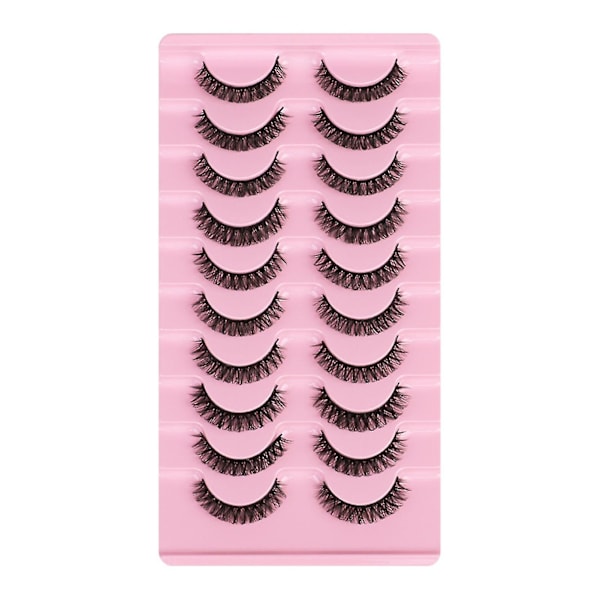 10 Par Återanvändbara Självhäftande Ögonfransar - Inget Lim eller Eyeliner Behövs - Naturliga Tjocka Lösögonfransar - Förlängning