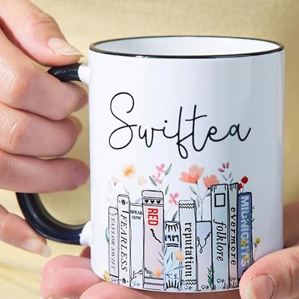 Taylor Swift -albumi kahvimuki laulajafaneille, teekuppi fanituote Swiftie-naisille ja -tytöille