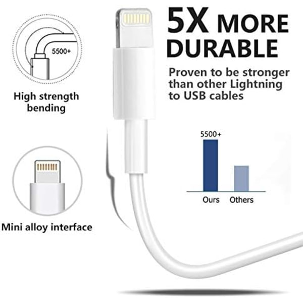 4-pak Lightning til USB-ladekabel 1,8 meter kompatibel med iPhone