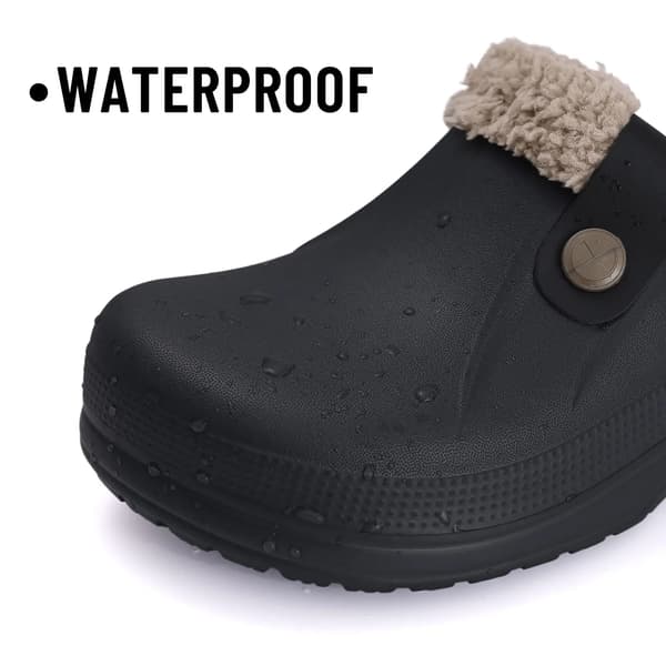 Eyriphy Herr Clogs Varma Innetofflor Halkfria Vattentäta Vintertofflor i Bomull med Fluffigt Foder för Män Grön Green 35-36(8.6-8.8 inch)