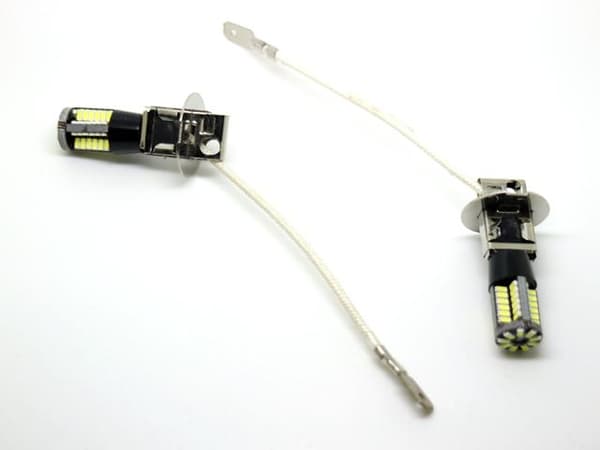 H3 Dimljus LED 6000K med 57st 3014smd chip 2-pack Superpris!! silver Silvergrå