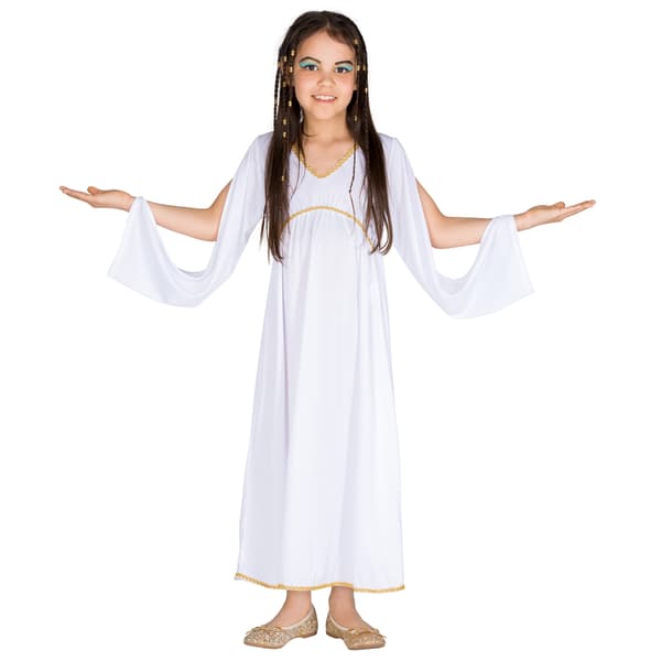 Kostyme Gresk prinsesse Efgenia hvit vit 128 (8-10y)