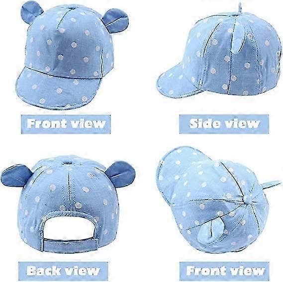 Baby solhat, justerbar, egnet til forår, sommer og efterår, til alderen 6 til 24 måneder blue
