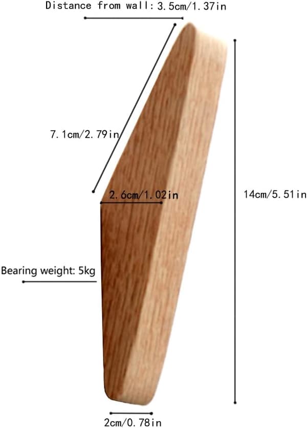 6-pack Ek-klädkrokar Minimalistisk Design Tung Duty Robe Hook Vägg