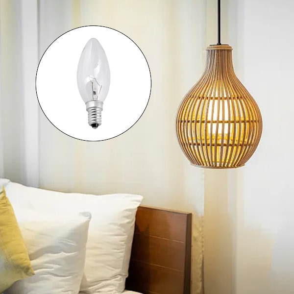 12x Ljuskälla 40W E14 Klar Vit Klassisk Glödlampa STOL