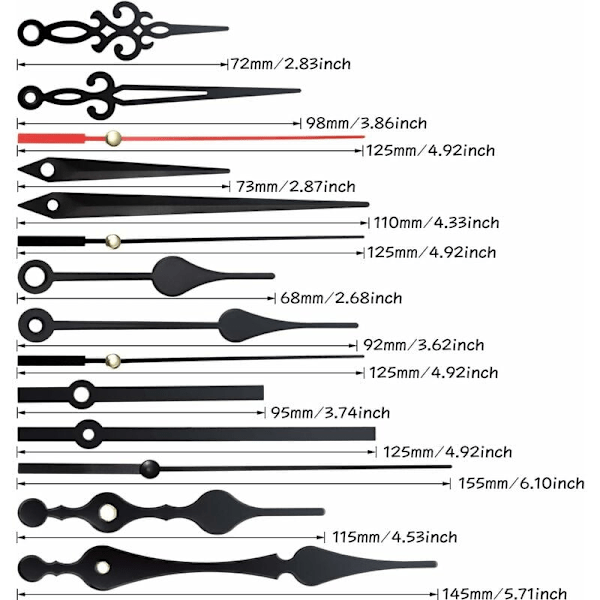 2 st klockverk, urverk, rörelse, batteri, tyst, väggklocksystem, klockvisare, pendelmekanism