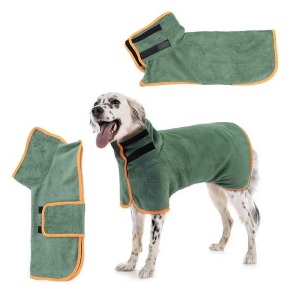 Dog Bath Towel Robe – Absorbent Microfiber Bathrobe for Dogs | Warm & Quick Drying 7-14 kg husdjur
