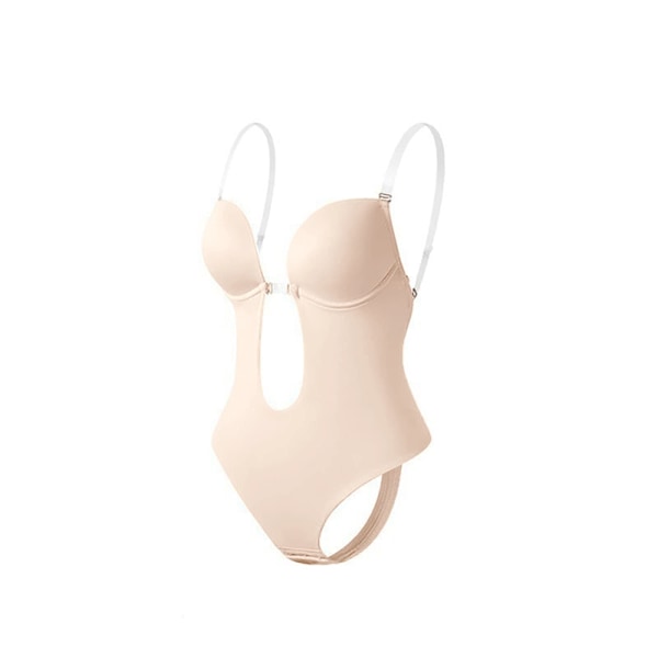 Formbevarende Body til Kvinder, Rygløs, Med Bryststøtte, Dyb V-udskæring, Transparente Stropper, Mavekontrol, Sømløs, Til Kjoler XL