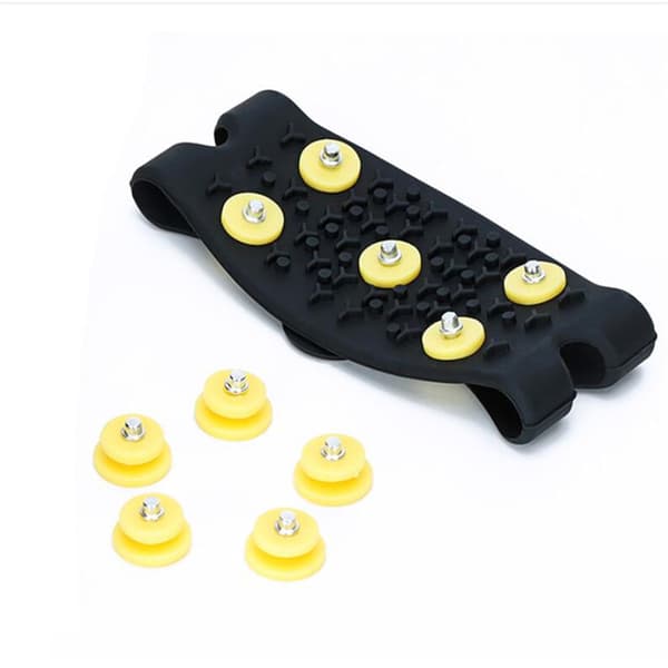1 Pair Practical Durable Anti-Slip Ice Grips/Cleats Svart