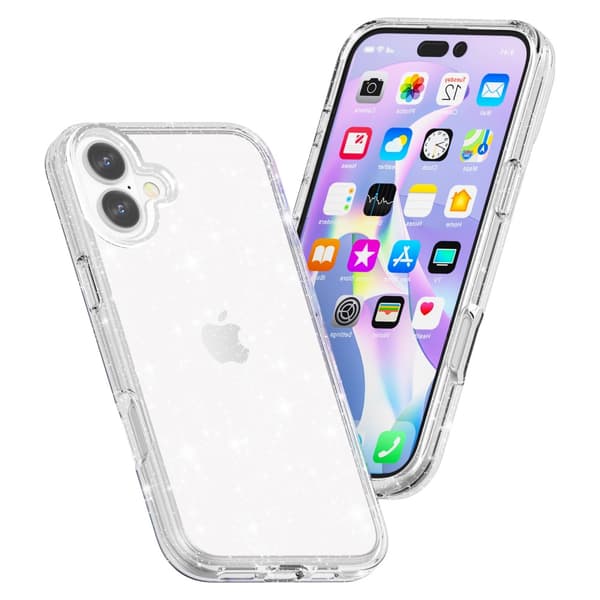 Kompatibel med iPhone 16 Deksel Glitter Transparent