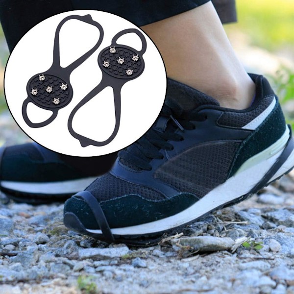 1 par af anti-slip pigge og snekløer til sko på is og