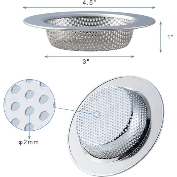 2 st diskhossil för de flesta diskhoavloppskorgar, uppgraderad dubbellagersdesign (4,5 tum)