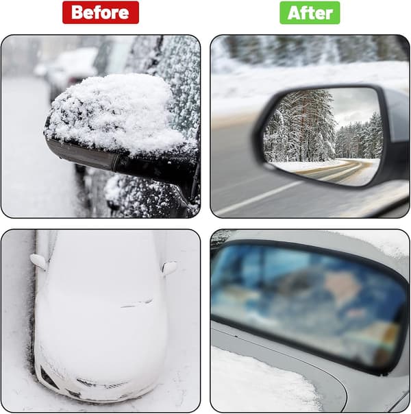 Snöskydd för bilrutor, dubbla lager med öron [5 magneter]