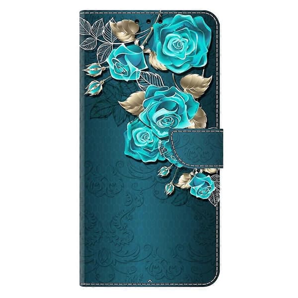 Kompatibelt med iPhone 17 Fodral Magnetlås 3D-Mönster Läder Plånboksfodral Multicolor Blue Rose
