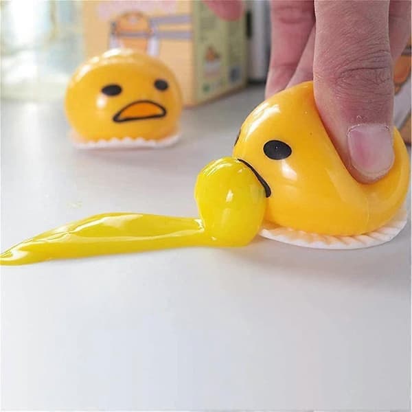 6-pack Äckliga Leksaker Äggula Slime Mjuka Stressbollar för Barn