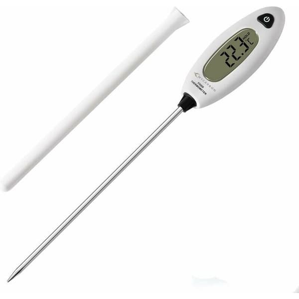 Digital kökstermometer med lång sond, 5 sekunders snabbavläsning, stor LCD-display, köttermometer, grillning, bakning, badvatten