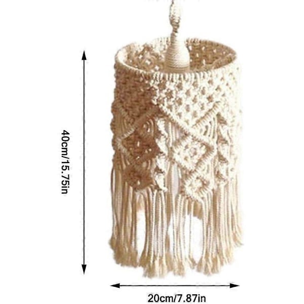 Håndlavet lampeskærm, hvid hængende lampeskærm, boho macrame lampeskærm stue børneværelse kollegieværelse bhmish indretning
